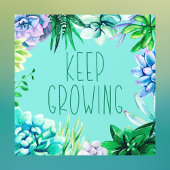 Autocollant Pour Fenêtre Les succulents continuent de grandir Aqua vert et