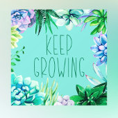 Autocollant Pour Fenêtre Les succulents continuent de grandir Aqua vert et