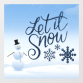 Autocollant Pour Fenêtre "Let it Snow" Hiver / Style Noël Snowman (Feuille)