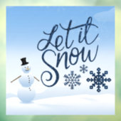 Autocollant Pour Fenêtre "Let it Snow" Hiver / Style Noël Snowman (Feuille 3)
