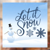 Autocollant Pour Fenêtre "Let it Snow" Hiver / Style Noël Snowman (Feuille 2)