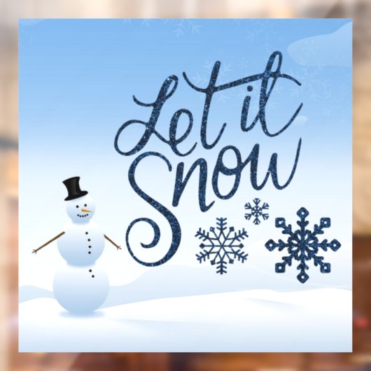 Autocollant Pour Fenêtre "Let it Snow" Hiver / Style Noël Snowman (Feuille 2)