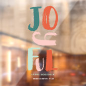 Autocollant Pour Fenêtre Lettres de Noël joyeuses en script gras Boho (Feuille 2)