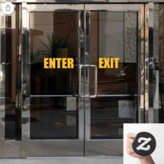 Autocollant Pour Fenêtre Lettres dorées Entrée Sortie Magasin Porte d'affai