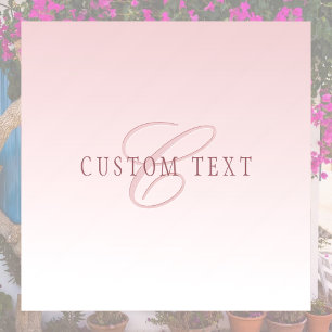 Autocollant Pour Fenêtre Lettres Élégantes & Monogramme   Rose Ombré