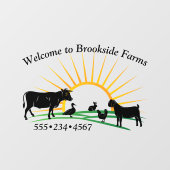 Autocollant Pour Fenêtre Levée de soleil des animaux de ferme (Feuille)