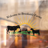 Autocollant Pour Fenêtre Levée de soleil des animaux de ferme (Feuille 2)