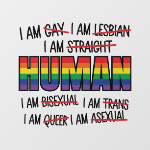 Autocollant Pour Fenêtre LGBT Je suis gay, je suis humain