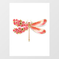 libellule de fleurs avec sakura de bijoux