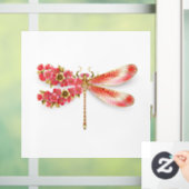 Autocollant Pour Fenêtre libellule de fleurs avec sakura de bijoux (Maison)