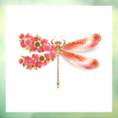 Autocollant Pour Fenêtre libellule de fleurs avec sakura de bijoux (Feuille 3)