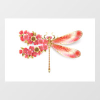 libellule de fleurs avec sakura de bijoux
