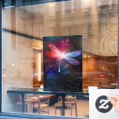Autocollant Pour Fenêtre libellule rouge brillante (Fenêtre de café)