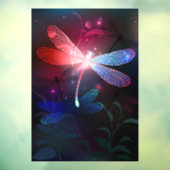 Autocollant Pour Fenêtre libellule rouge brillante (Feuille 3)