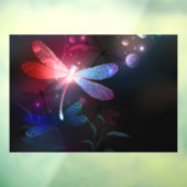 Autocollant Pour Fenêtre libellule rouge brillante (Feuille 3)