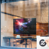 Autocollant Pour Fenêtre libellule rouge brillante (Fenêtre de café)