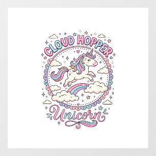 Autocollant Pour Fenêtre Licorne Cloud Hopper Licorne Ludique Cadeau Mignon