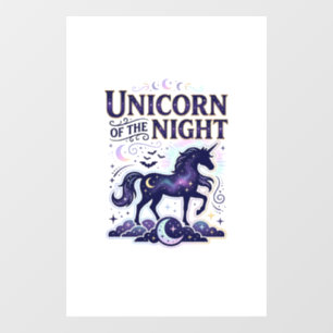 Autocollant Pour Fenêtre Licorne de la conception graphique de nuit Zazzle
