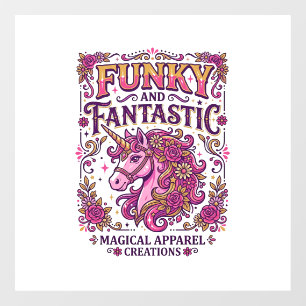 Autocollant Pour Fenêtre Licorne funky et fantastique design zazzle stylé_
