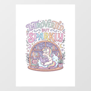 Autocollant Pour Fenêtre Licorne Introvertie mais Originale Blanche Étincel