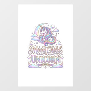 Autocollant Pour Fenêtre Licorne Lune Enfant Licorne Conception Originale Z