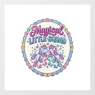 Autocollant Pour Fenêtre Licorne Magical Little Squad Prêt pour le POD Vête