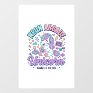 Autocollant Pour Fenêtre Licorne Néon Arcade Licorne Produit de Style Rétro