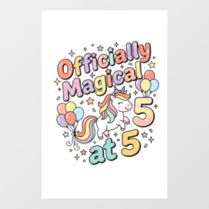 Autocollant Pour Fenêtre Licorne officiellement magique à 5 conceptions bla