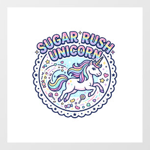 Autocollant Pour Fenêtre Licorne Sugar Rush Licorne Drôle Cadeau Mignon Des