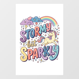 Autocollant Pour Fenêtre Licorne Tempête mais Étincelante Fantaisiste Merch