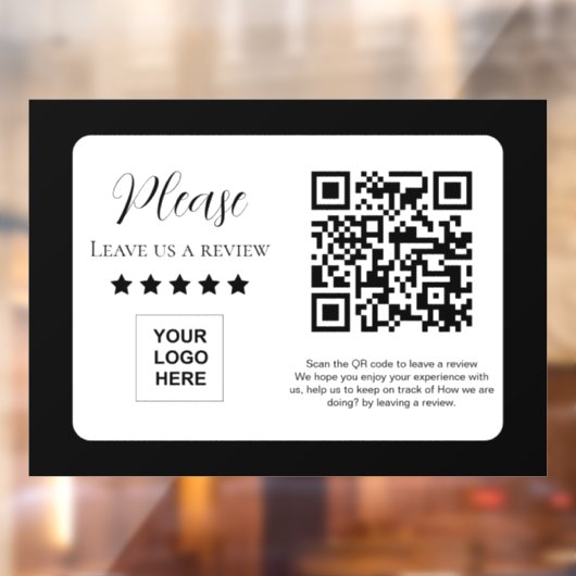 Autocollant Pour Fenêtre Lien de code QR de Google Avis (Feuille 2)