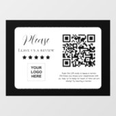 Autocollant Pour Fenêtre Lien de code QR de Google Avis (Feuille)