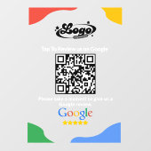 Autocollant Pour Fenêtre Lien de code QR Google Review (Feuille)