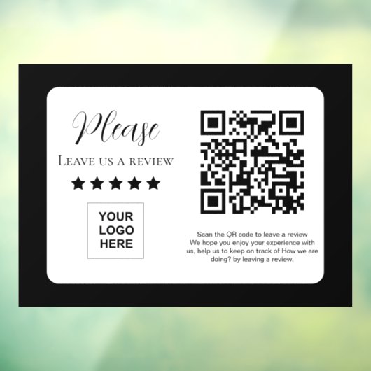 Autocollant Pour Fenêtre Lien de code QR Google Review (Feuille 3)