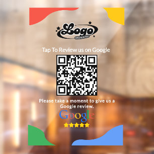 Autocollant Pour Fenêtre Lien de code QR pour l'avis Google 