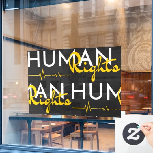 Autocollant Pour Fenêtre Lifeline to Human Rights (Fenêtre de café)