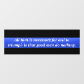 Autocollant Pour Fenêtre Ligne Bleue Mince Triomphe Sur Le Mal Clair Fenêtr (Feuille)