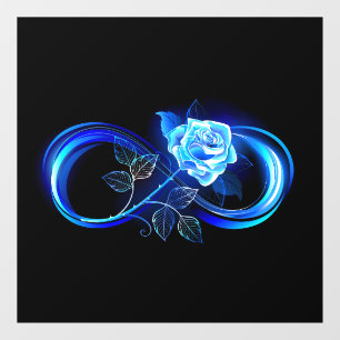 Autocollant Pour Fenêtre L'infini lumineux avec une rose bleue