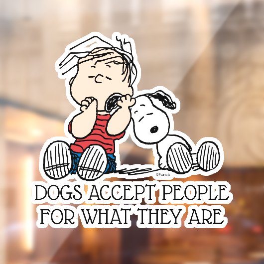 Autocollant Pour Fenêtre Linus consolé avec l'oreille de Snoopy (Feuille 2)
