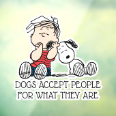 Autocollant Pour Fenêtre Linus consolé avec l'oreille de Snoopy (Feuille 3)