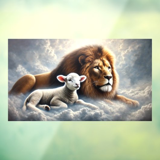 Autocollant Pour Fenêtre Lion et agneau clouer la fenêtre (Feuille 3)