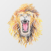 Autocollant Pour Fenêtre Lion tourbillonnant (Feuille)