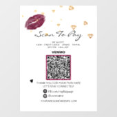 Autocollant Pour Fenêtre *~* LIPS DIAMONDS Scannez pour PAYER Code QR (Feuille)