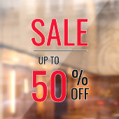 Autocollant Pour Fenêtre LIQUIDATION DE VENTE Jusqu'à 50 % DE RABAIS (Feuille 2)