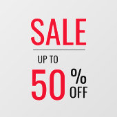 Autocollant Pour Fenêtre LIQUIDATION DE VENTE Jusqu'à 50 % DE RABAIS (Feuille)