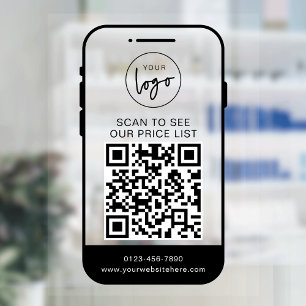 Autocollant Pour Fenêtre Liste de prix du code QR de numérisation du logo d