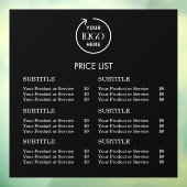 Autocollant Pour Fenêtre Liste de prix | Logo d'entreprise Noir moderne min (Feuille 3)