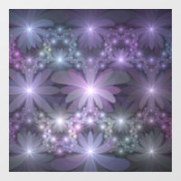 Lit de fleurs tendance brillant art fractal abstra