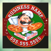 Autocollant Pour Fenêtre Livraison de pizza Pizzeria Business Personnalisab (Feuille 3)