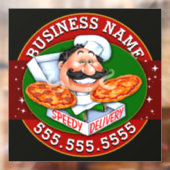 Autocollant Pour Fenêtre Livraison de pizza Pizzeria Business Personnalisab (Feuille 2)